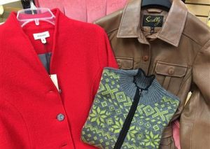Leather and wool jackets, and sweaters 50% off.